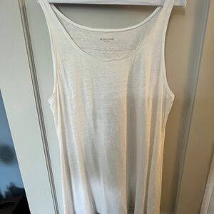 Eileen Fisher Long Tunic Tank Top Sleeveless White Size Large